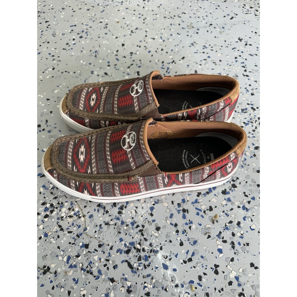 Twisted X Red and Brown Patterned Loafers